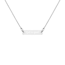 Load image into Gallery viewer, God is good Engraved Silver Bar Chain Necklace