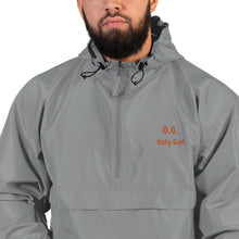 Load image into Gallery viewer, O. G. Only God Embroidered Champion Packable Jacket
