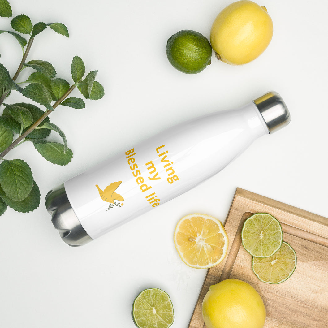 Living my Blessed life Stainless Steel Water Bottle