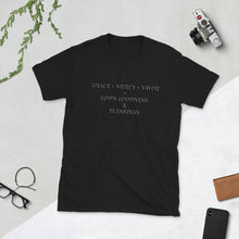 Load image into Gallery viewer, Grace, Mercy. Favor Short-Sleeve Unisex T-Shirt

