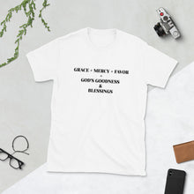 Load image into Gallery viewer, Grace, Mercy. Favor Short-Sleeve Unisex T-Shirt
